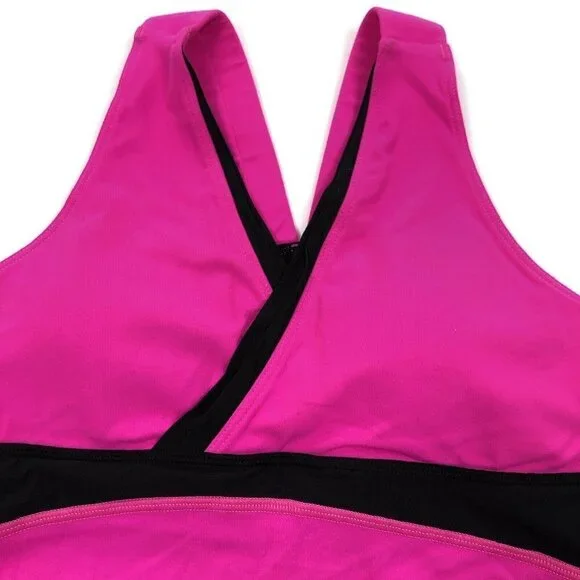 Lululemon Raspberry Glo Light Black Surplice Deep V Athletic Tank Top - Picture 2 of 6